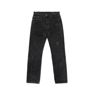 Black Chrome Heart Jeans​