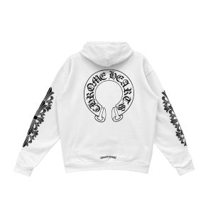 White Chrome Heart Hoodie​