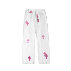 Chrome Hearts Jeans Pink Cross​