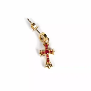 CH Ruby Baby Cross Charm Earrings