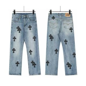 Chrome Hearts Jeans With Crosses