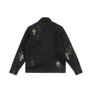 Chrome Hearts Leopard Patch Work Dog Shirt Jacket