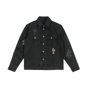 Chrome Hearts Leopard Patch Work Dog Shirt Jacket