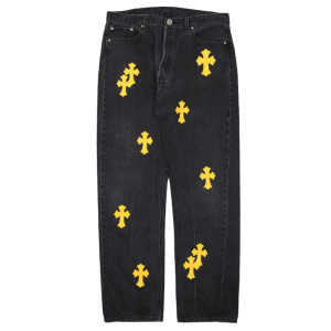 Chrome Hearts Yellow Crosses Jeans