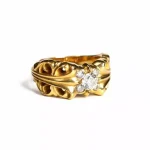 CH DOUBLE FLORAL RING WITH 5 Stones