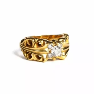 CH DOUBLE FLORAL RING WITH 5 Stones