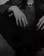 CH DOUBLE FLORAL RING WITH 5 Stones