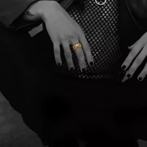 CH DOUBLE FLORAL RING WITH 5 Stones