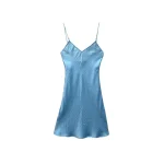Chrome Hearts Light Blue Silk Monogram Slip Dress