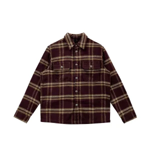 Chrome Hearts Burgundy Flannel Shirt