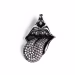 Chrome Hearts Rolling Stones Tongue & Lip Pendant With Diamond