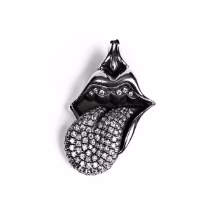 Chrome Hearts Rolling Stones Tongue & Lip Pendant With Diamond