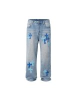 Chrome Heart Baggy Blue Jeans