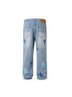 Chrome Heart Baggy Blue Jeans