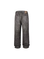 Chrome Heart Baggy Dotted Jeans Black