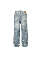 Chrome Heart Baggy Shiny Jeans Blue