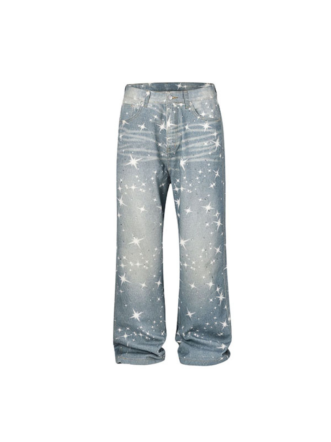 Chrome Heart Baggy Shiny Jeans Blue Chrome Heart Baggy Shiny Jeans Blue
