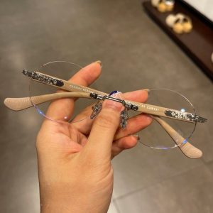 Chrome Hearts Rimless Light Brown Eyeglasses