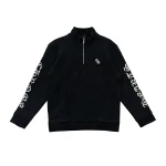 Chrome Hearts Embroidered Half Zip Black Sweatshirt