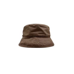 Chrome Hearts Pink Leather Cross Patch Brown Bucket Hat