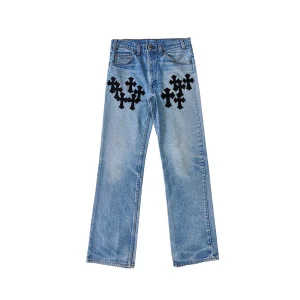 Chrome Hearts Multi Cross Patch Denim Jeans