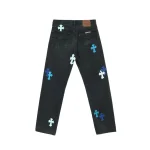Chrome Hearts Black And Blue Jeans