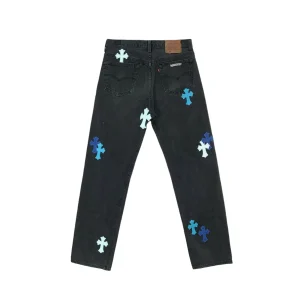 Chrome Hearts Black And Blue Jeans