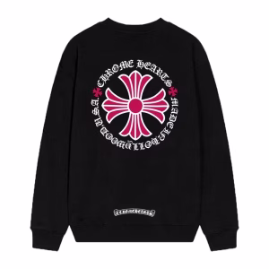 Chrome Hearts Pink Cross Circle Sweatshirt – Black