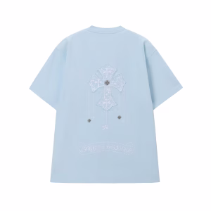 Chrome Hearts Sky Blue Cross Patch T-Shirt