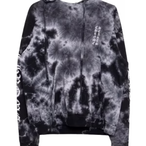 Chrome Hearts Black Grey Tie Dye Horseshoe Hoodie
