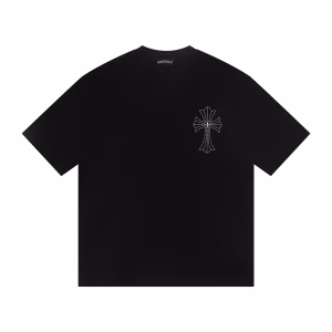 Chrome Hearts Black Tonal Crystal Cemetery Cross T-Shirt