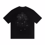 Chrome Hearts Black Tonal Crystal Cemetery Cross T-Shirt
