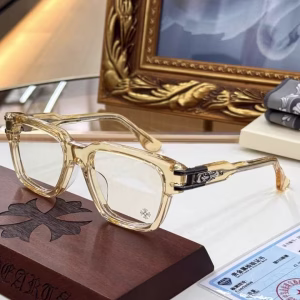 Chrome Hearts Clear Champagne Gold Square Glasses