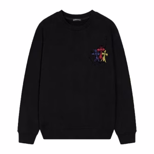 Chrome Hearts Black Triple Cross Graffiti Long Sleeve Shirt