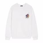 Chrome Hearts White Triple Cross Graffiti Long Sleeve Shirt