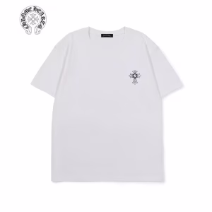 Chrome Hearts White Black Floral Cross T-Shirt