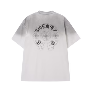 Chrome Hearts White Grey Gradient Horseshoe T-Shirt