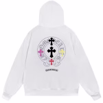 Chrome Hearts Multi Color Cross White Hoodie