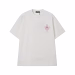 Chrome Hearts White Pink Cross Embroidered T-Shirt