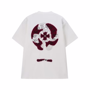 Chrome Hearts White Red Cross Logo T-Shirt