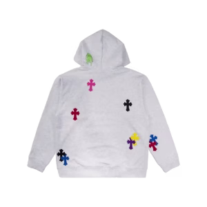 Chrome Hearts x Matty Boy Grey Multi-Cross Patch Hoodie