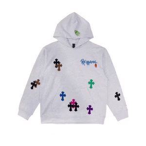 Chrome Hearts x Matty Boy Grey Multi-Cross Patch Hoodie