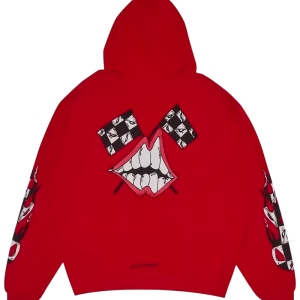 Chrome Hearts Red Matty Boy Flame Hoodie
